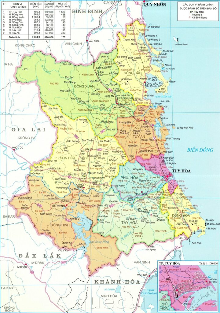 bản đồ phú yên
